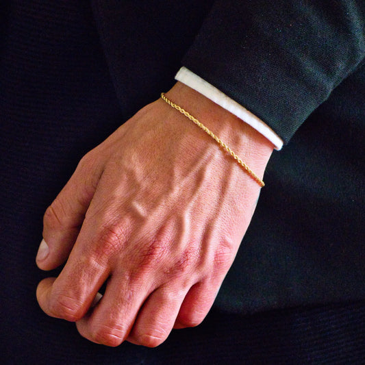 Pulsera Tejido Tourbillon Oro Laminado 18k
