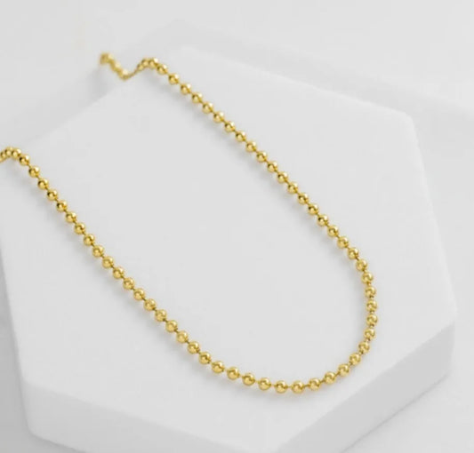 Cadena Tejido Militar Semi Gruesa oro laminado 18k
