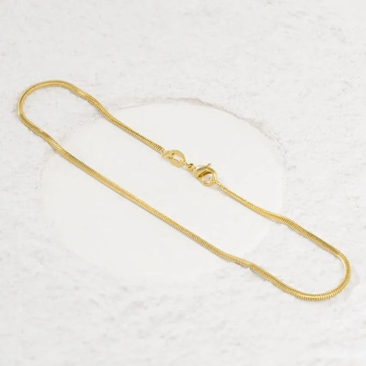 Tobillera Piel De Serpiente Oro Laminado 18k