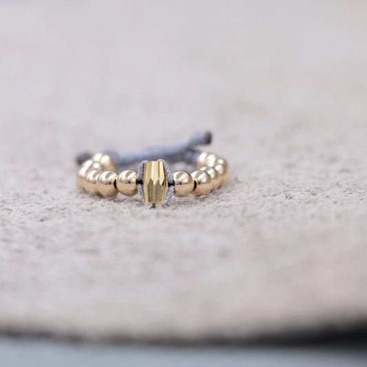Anillo Dorado Con Balin Oro Laminado 18k
