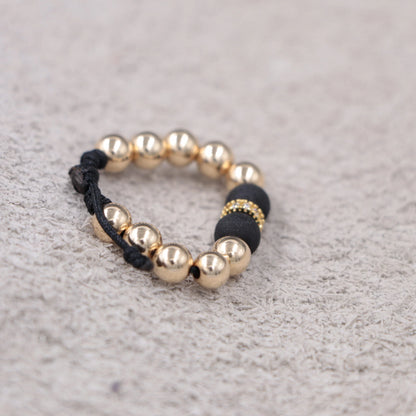 Anillo dorado balín oro laminado 18k
