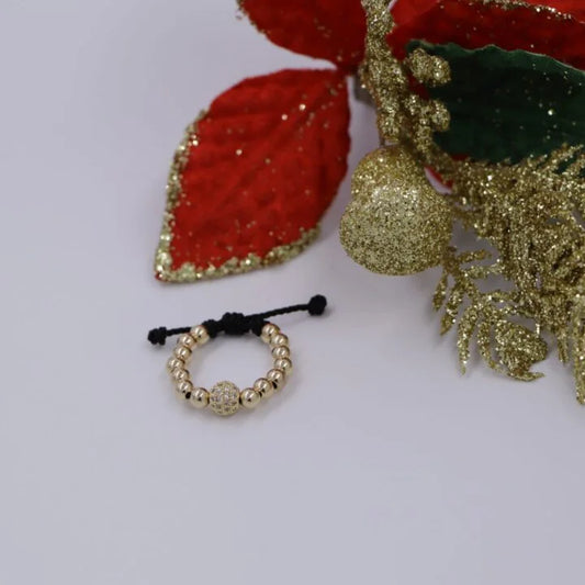 Anillo Bola De Fuego Balín Oro Laminado 18k