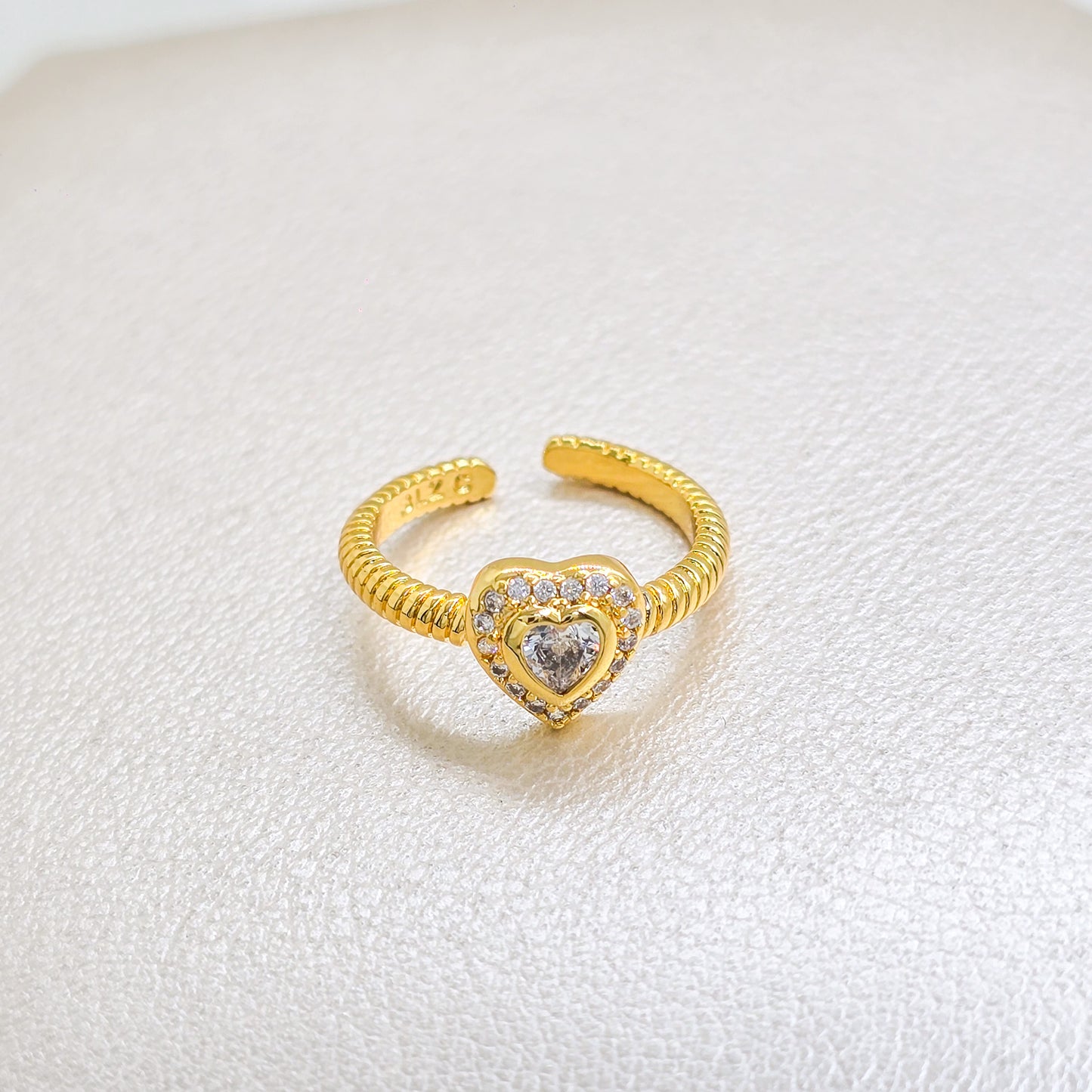 Anillo Cristal Love Oro Laminado 18k