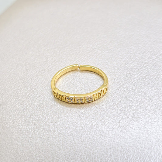 Anillo Ct Kingdom Ajustable Oro Laminado 18k