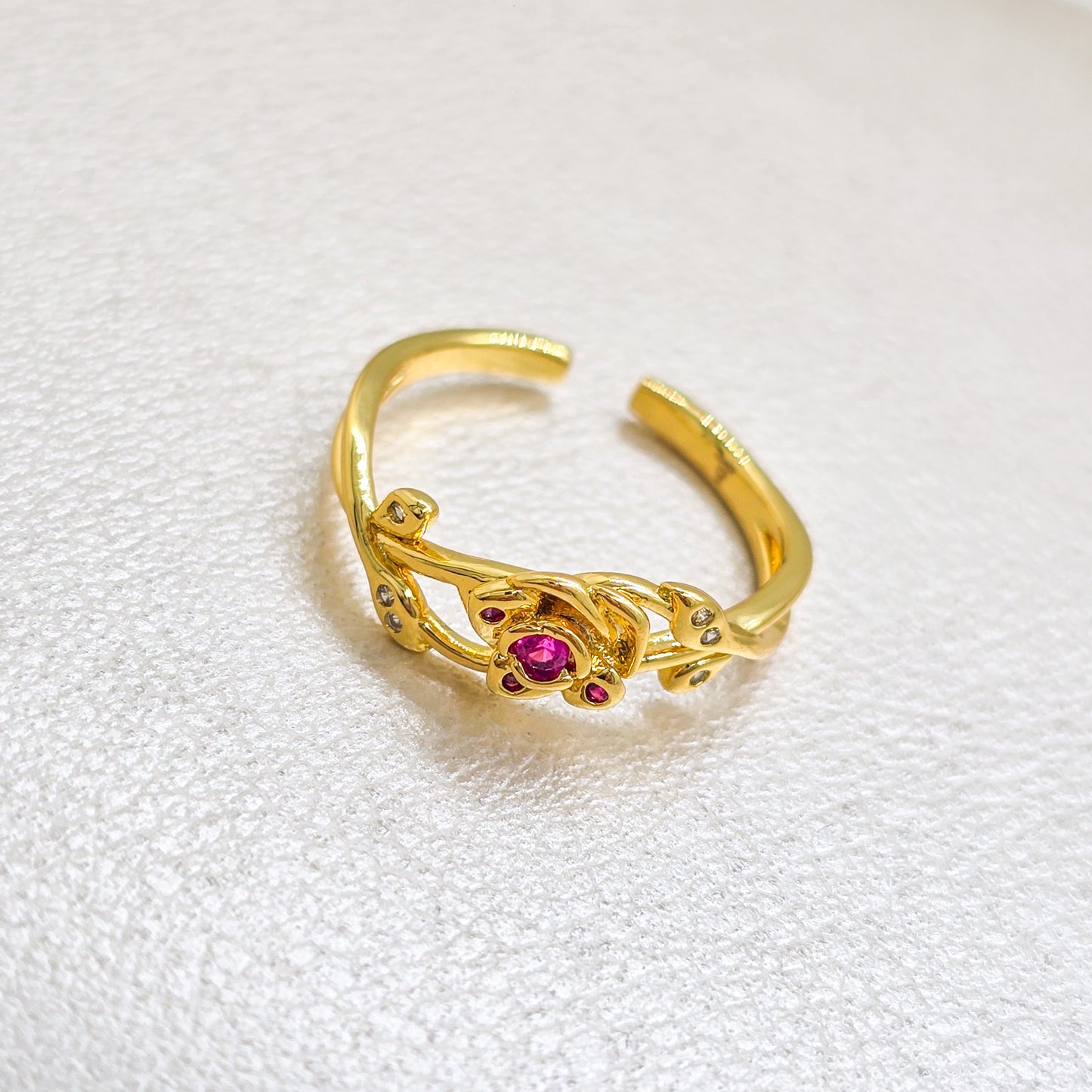 Anillo Rose Crown Ajustable Oro Laminado 18k