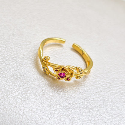 Anillo Rose Crown Ajustable Oro Laminado 18k