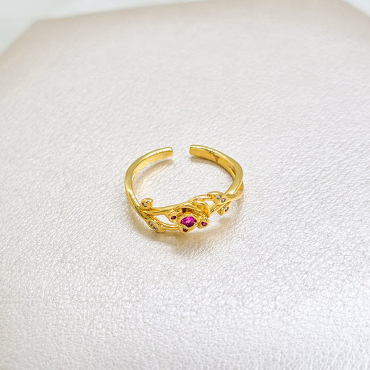 Anillo Rose Crown Ajustable Oro Laminado 18k