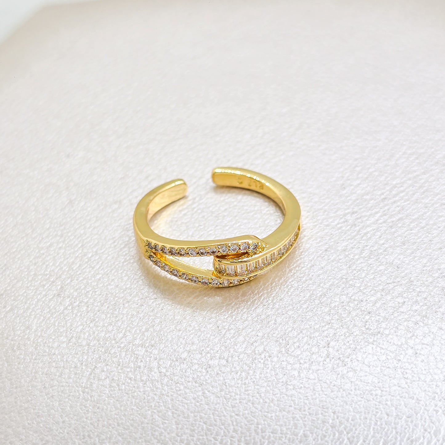 Anillo Sovering Ajustable Oro Laminado 18k
