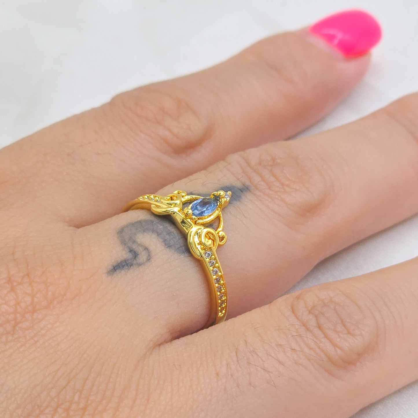 Anillo Tile Ring Ajustable Oro Laminado 18k