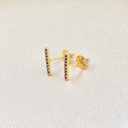 Arete Rainbow Line Turqui Oro Laminado18k