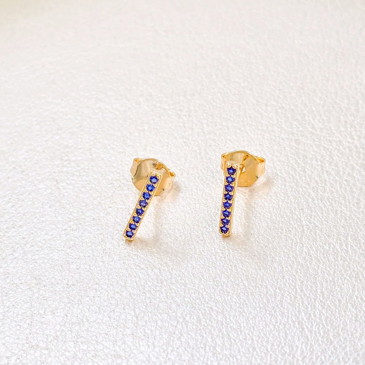 Arete Rainbow Line Turqui Oro Laminado18k - Azul