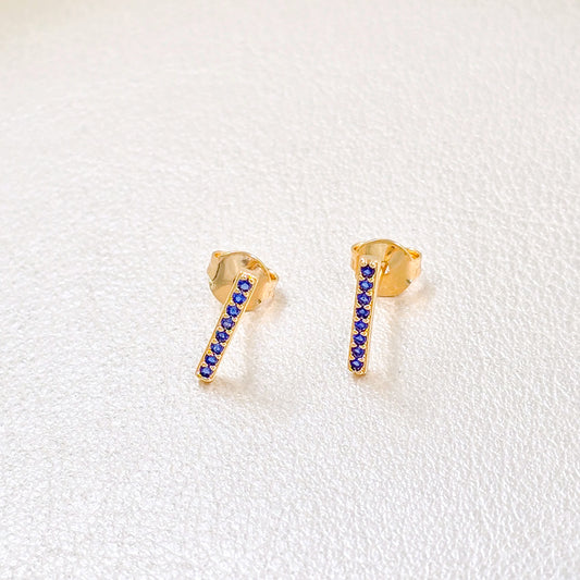 Arete Rainbow Line Turqui Oro Laminado18k