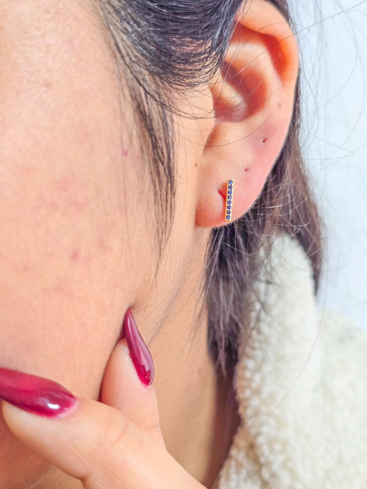 Arete Rainbow Line Turqui Oro Laminado18k