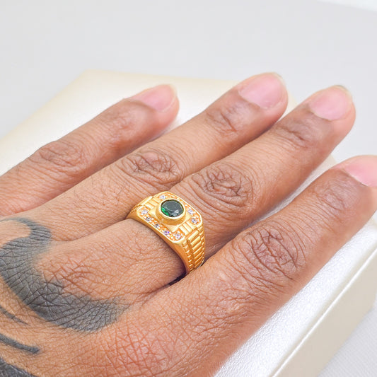 Anillo Cuadrado Core Band Oro Laminado 18K
