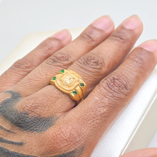 Anillo Sagrado Rostro Cristo Oro Laminado 18K