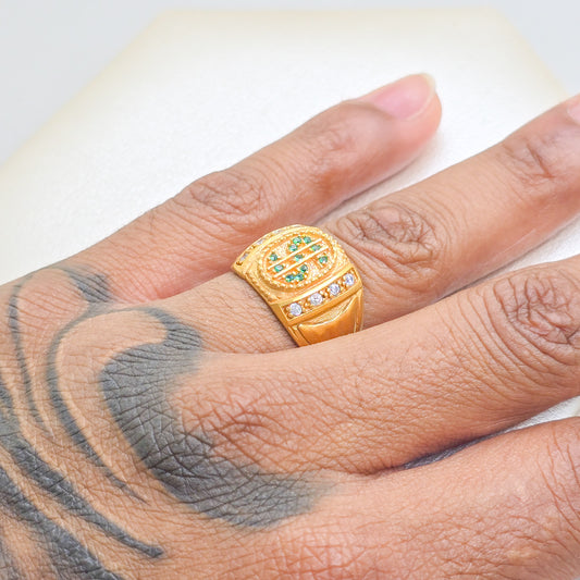 Anillo Signo Pesos En Oro Laminado 18K