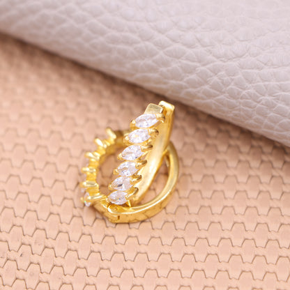 Arete Candonga Presión Cristal Erupsa Oro Laminado 18k