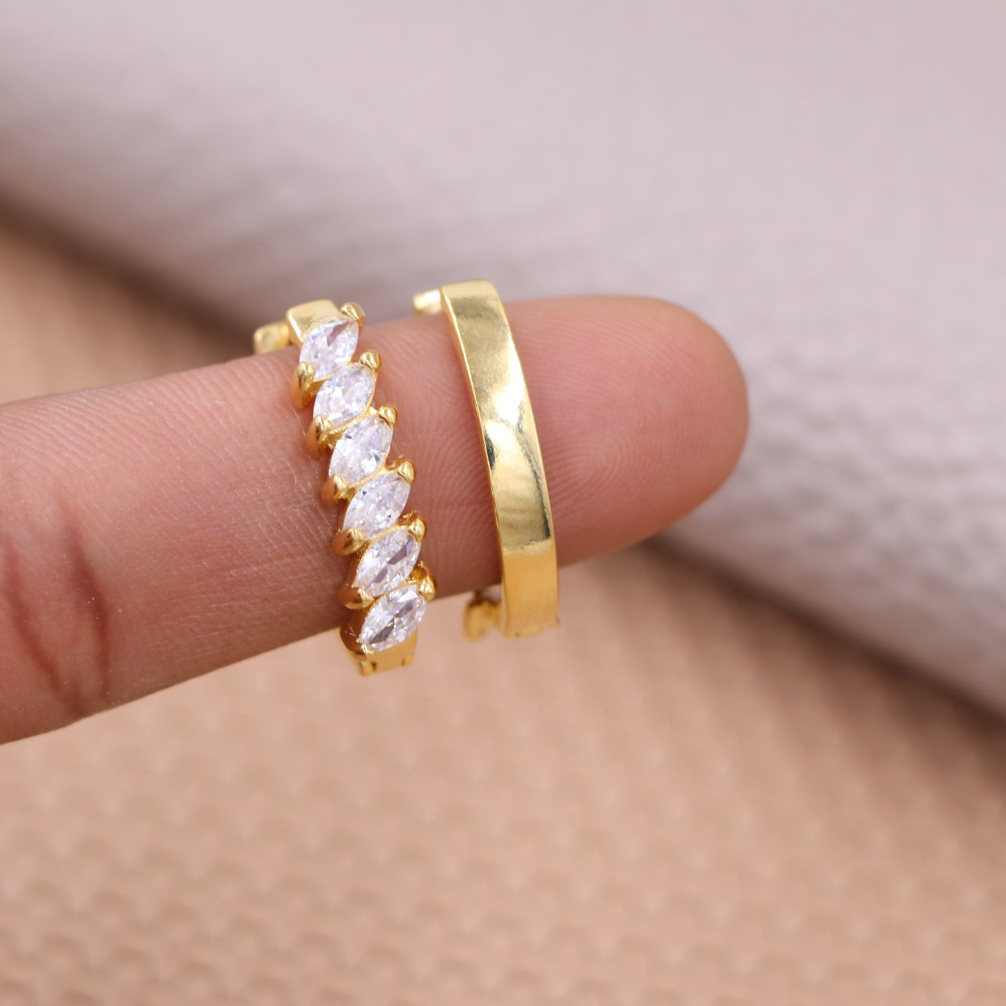 Arete Candonga Presión Cristal Erupsa Oro Laminado 18k