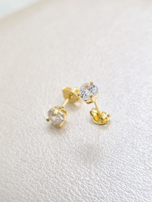 Aros Topos Corazón Oro Laminado 18k