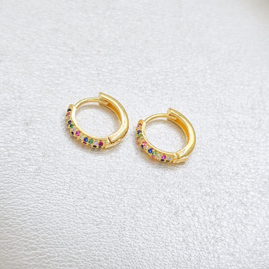 Arete Candonga Colors Delgada Oro Laminado 18k