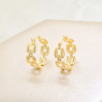 Arete Candongas Eslabones Oro Laminado 18k