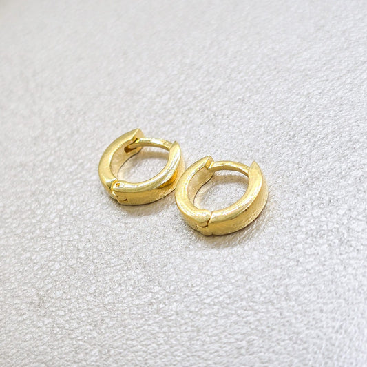 Aros Candonga Solid Cuadrada Oro Laminado 18k
