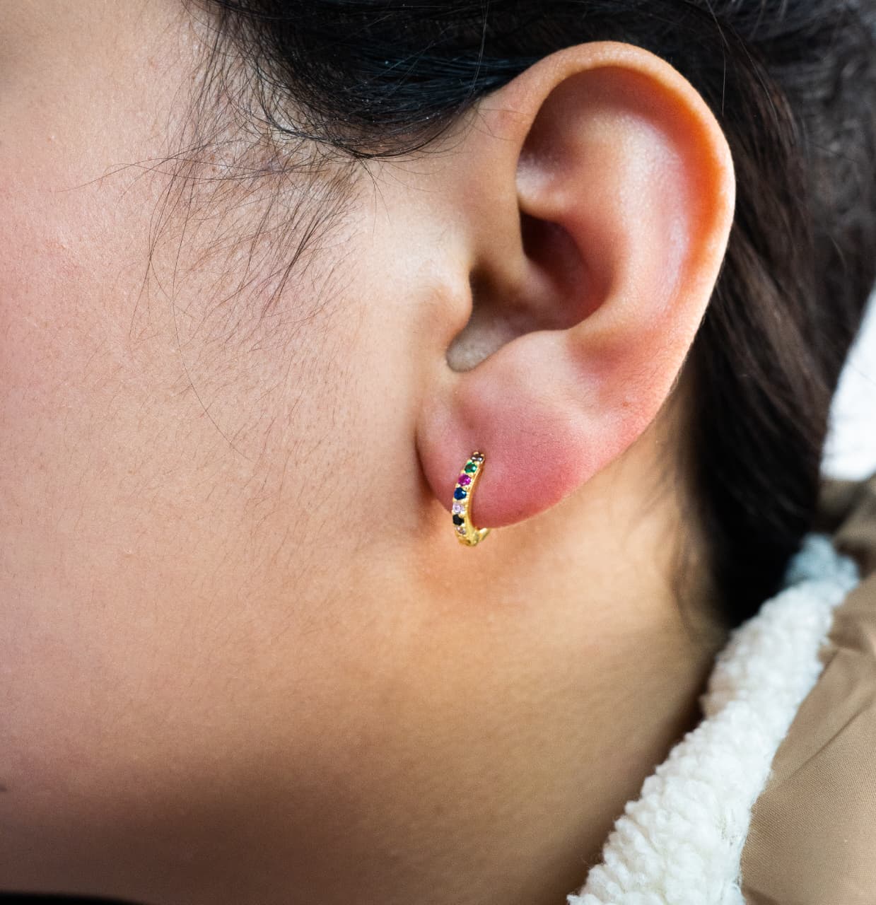 Aros Candonga Sweetness Colors Oro Laminado 18k