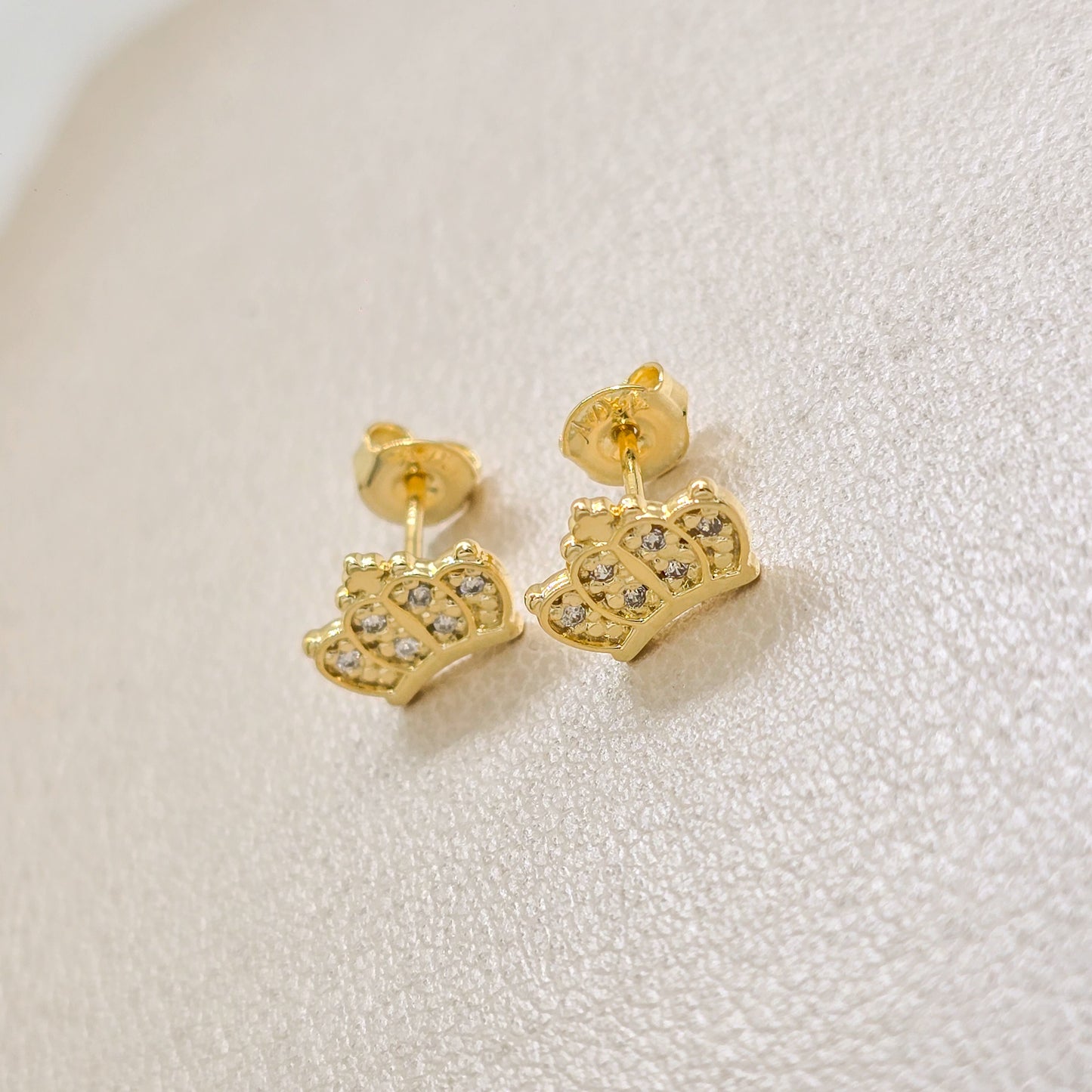Aros Corona Oro Laminado 18k