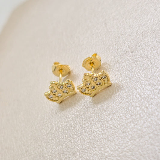 Aros Corona Oro Laminado 18k