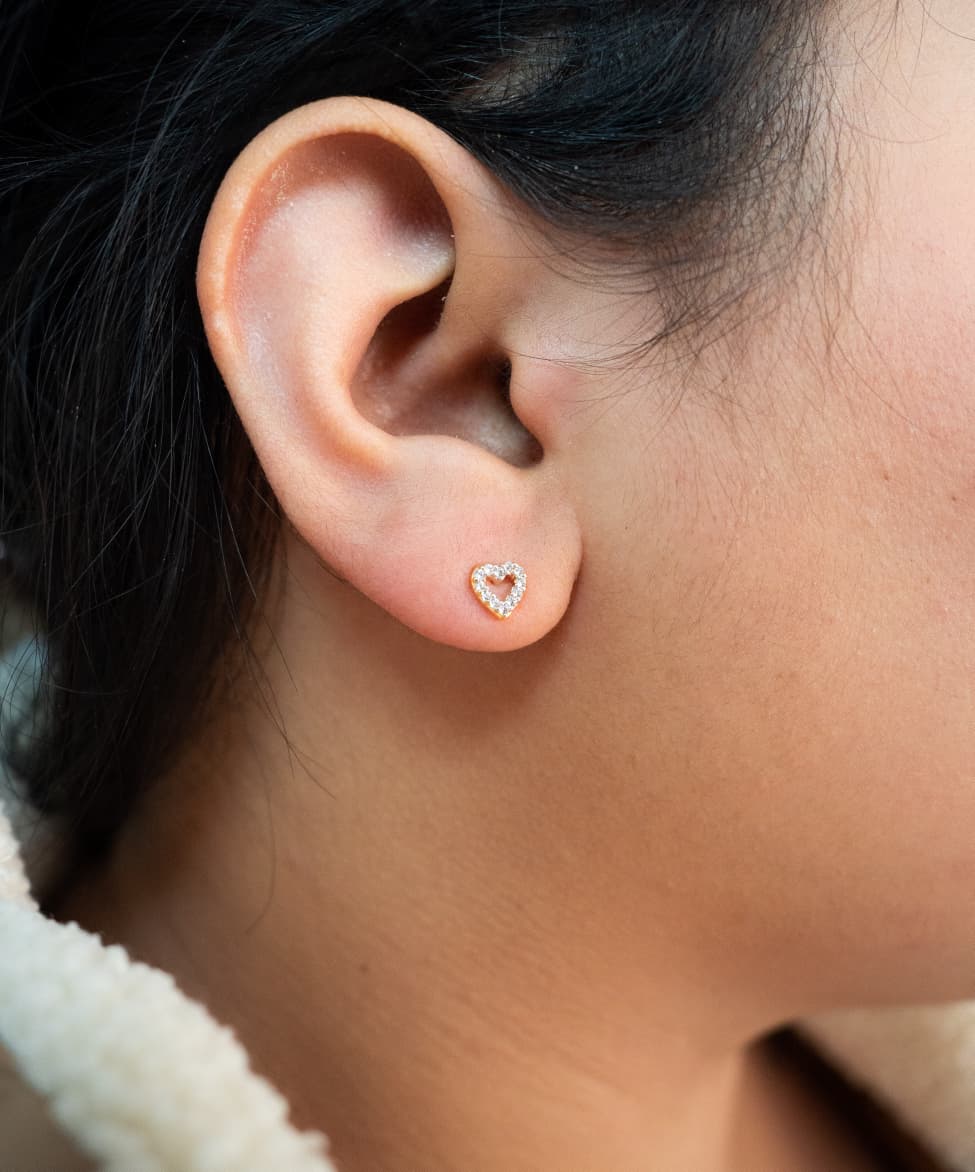Aros Free Love Cristal Oro Laminado 18k