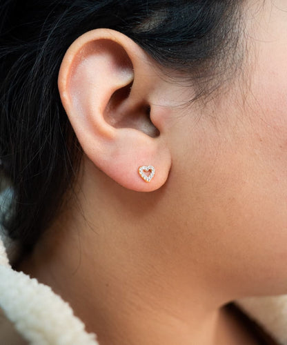 Aros Free Love Cristal Oro Laminado 18k