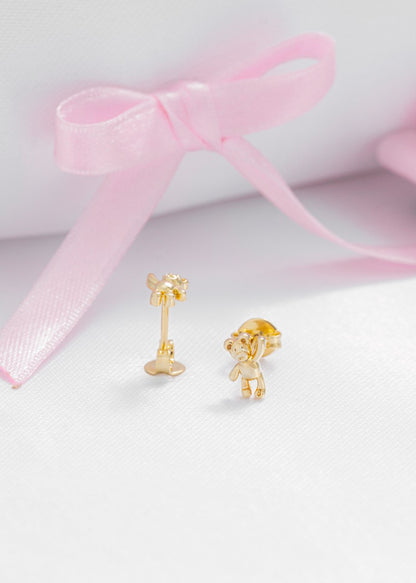 Aros Ositos Oro Laminado 18k
