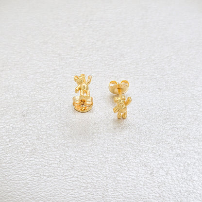 Aros Ositos Oro Laminado 18k