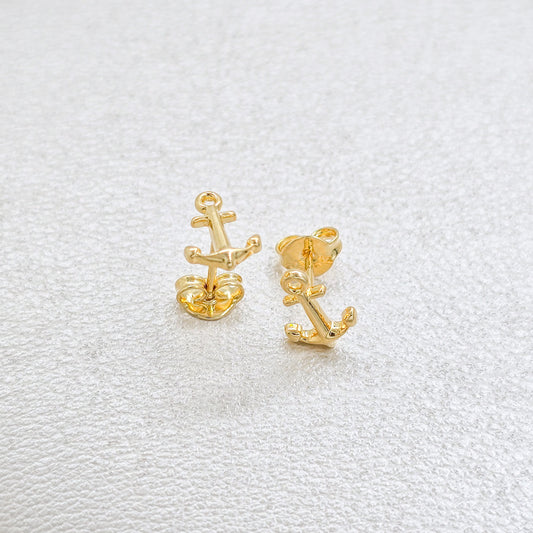 Arete Ancla de Mar Oro Laminado 18k