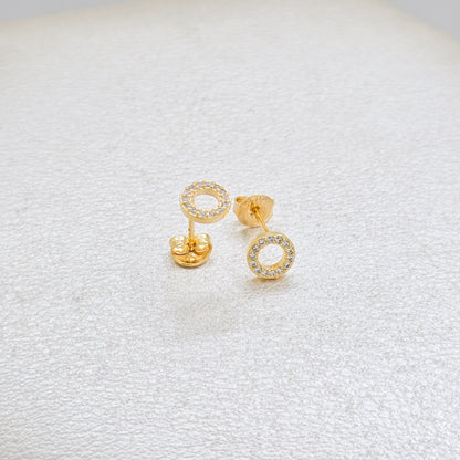 Arete Crystal Circle Oro Laminado 18k