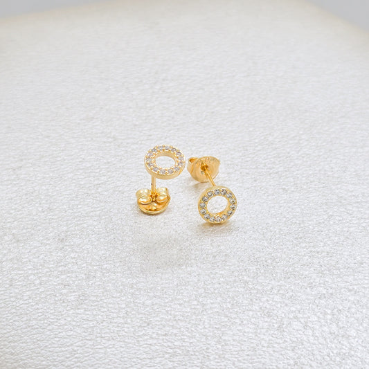Arete Crystal Circle Oro Laminado 18k