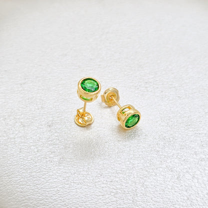 Arete Topos Green Circle Oro Laminado 18k