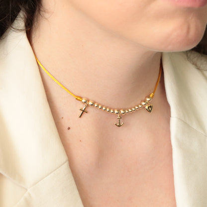 Chokers Tres Gracias Oro Laminado 18k