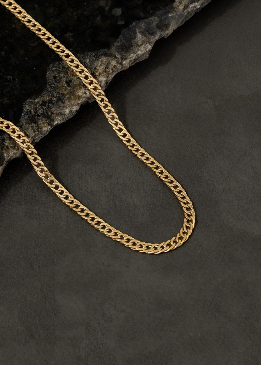 Cadena Cubana Continua Oro Laminado 18k