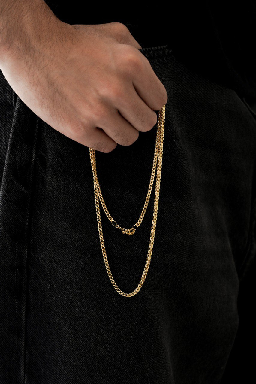 Cadena Cubana Continua Oro Laminado 18k
