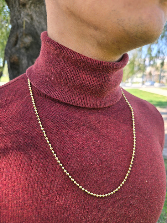 Cadena Tejido Militar Semi Gruesa oro laminado 18k