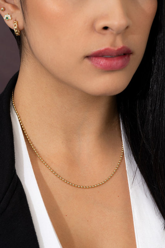 Cadena Tejido Militar Mediana Oro Laminado 18k