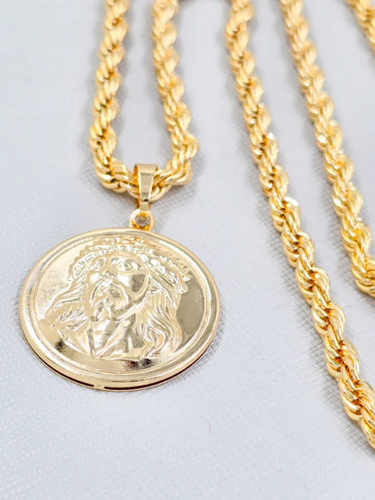Medalla Cristo Oro Laminado 18k