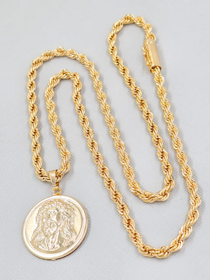 Medalla Cristo Oro Laminado 18k