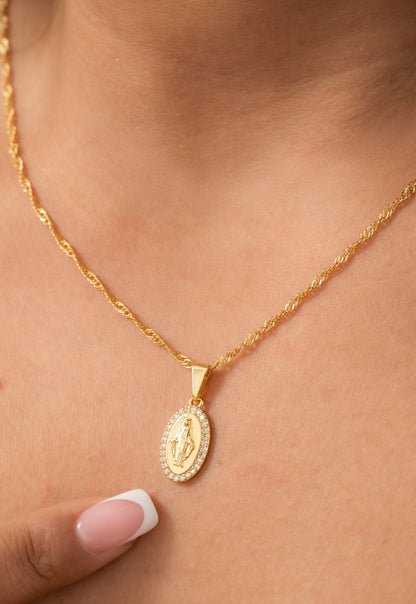Colgante Milagrosa Oro Laminado 18k