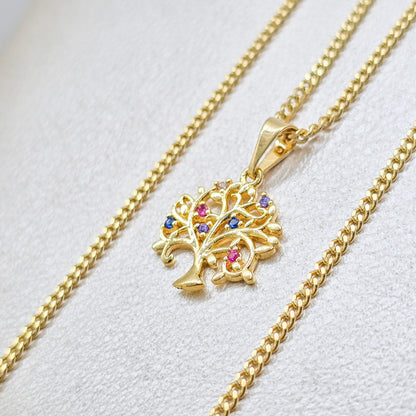 Colgante Árbol De La Vida Colors Oro Laminado 18k