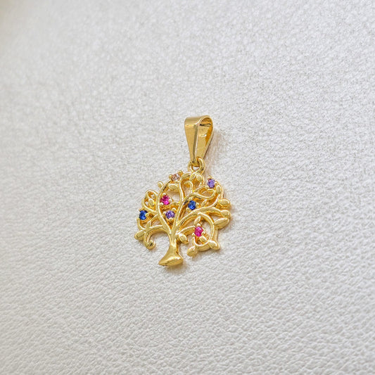 Colgante Árbol De La Vida Colors Oro Laminado 18k