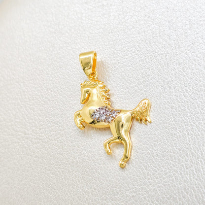 Colgante Caballo Ferra Oro Laminado 18k