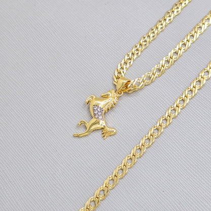 Colgante Caballo Ferra Oro Laminado 18k