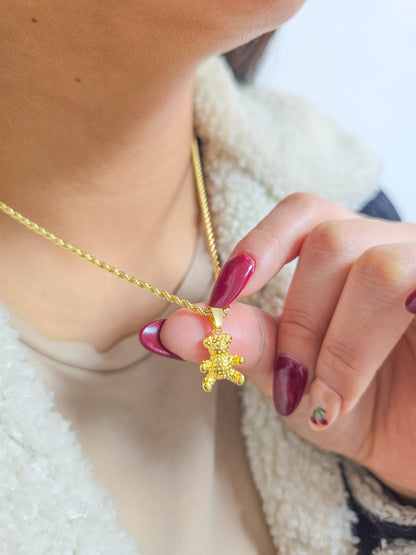 Cadena tejido Tourbillon Y Osito Little Bear Oro Laminado 18k